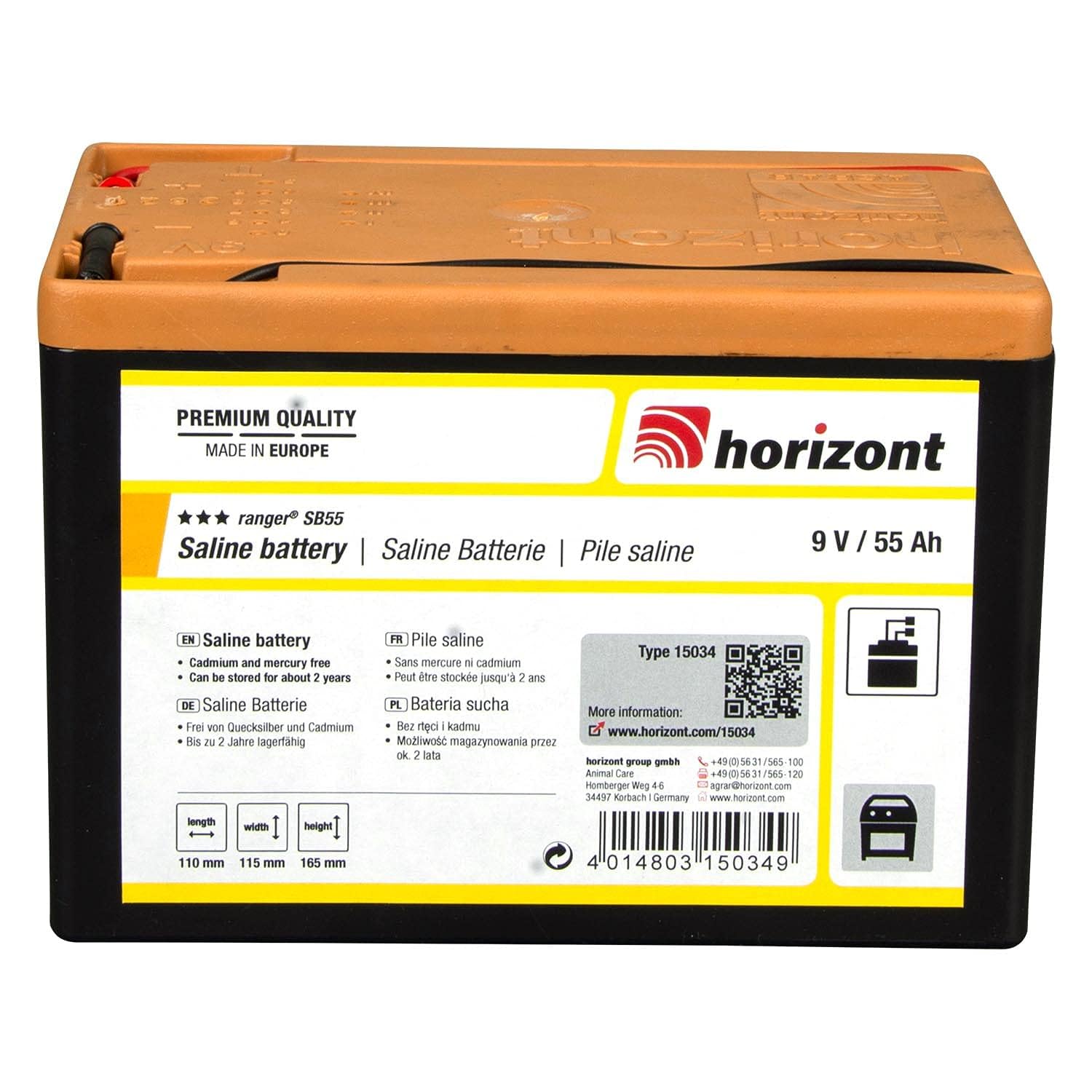 horizont-ranger-sb55-weidezaunbatterie-9v-55ah-zink-kohle image 2