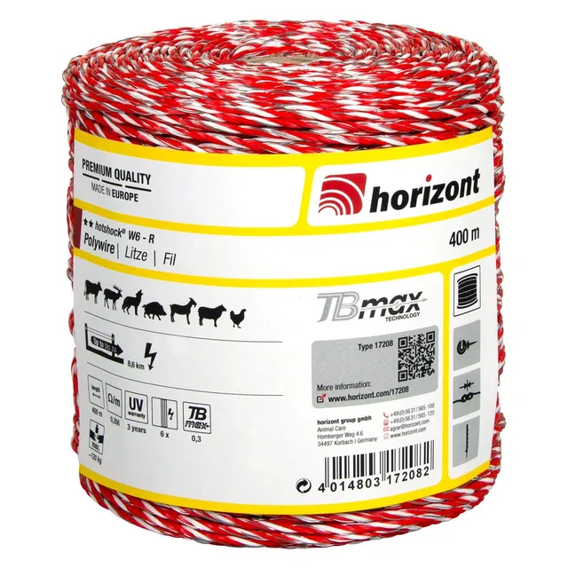 horizont-hotshock-w6-weidezaunlitze-400-m-6-leiter image 1