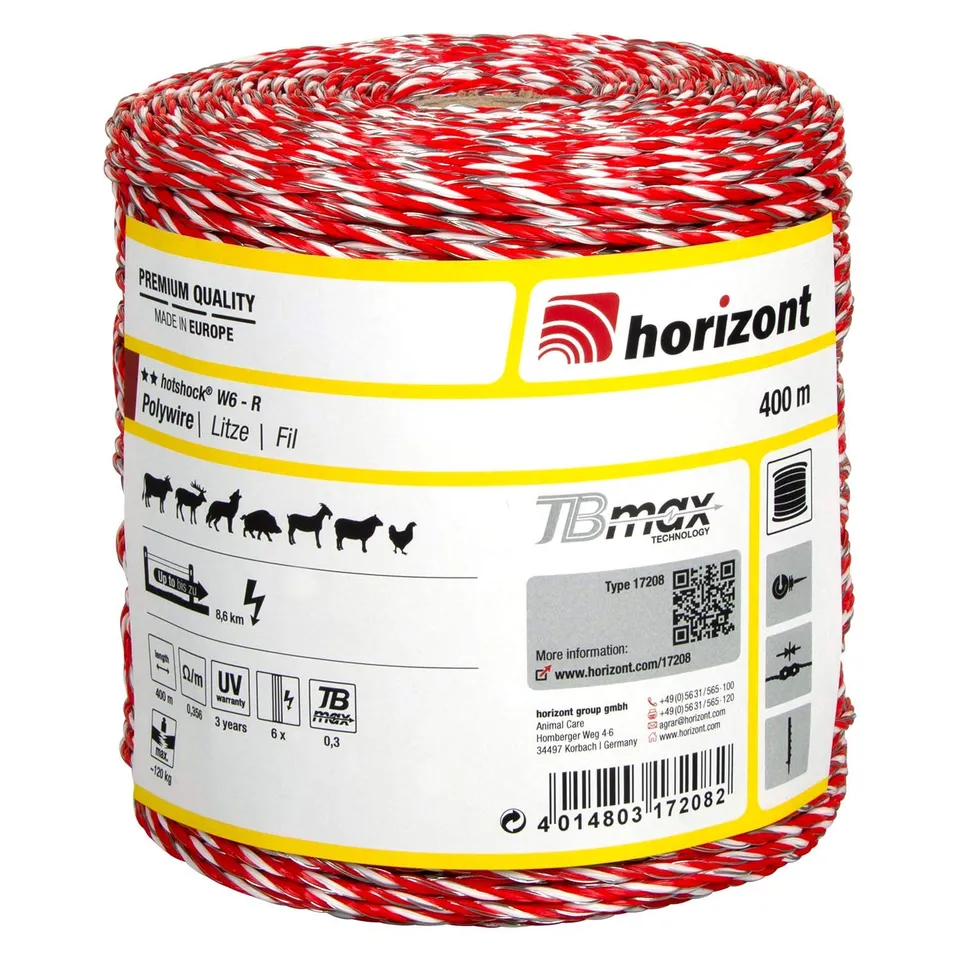 horizont-hotshock-w6-weidezaunlitze-400-m-6-leiter image 1