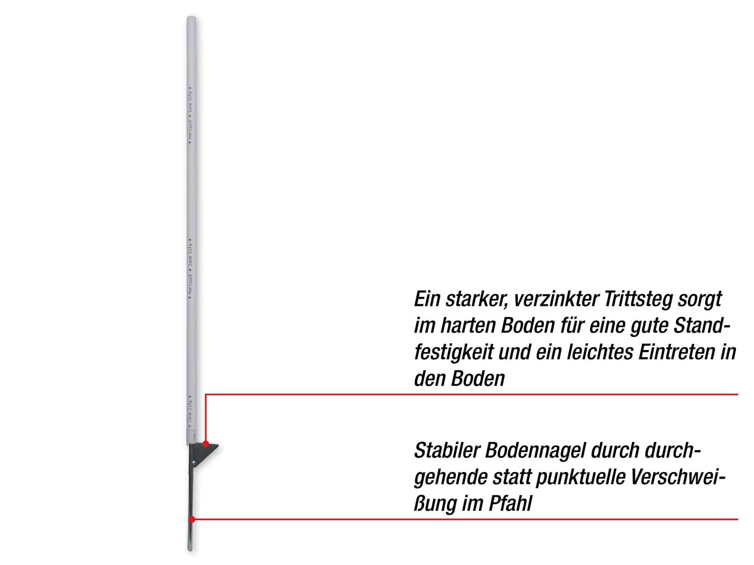 horizont-farmer-weidezaunpfahl-106-cm-wei-25-st-ck-einzeltritt image 2