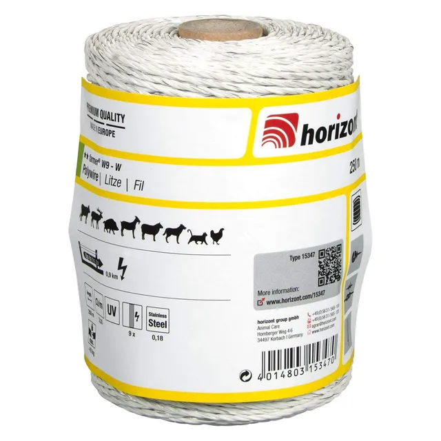 horizont-farmer-w9-w-weidezaunlitze-wei-250m-9-draht image 1