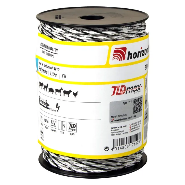 horizont-turbomax-w12-weidezaunlitze-wei-200m image 1