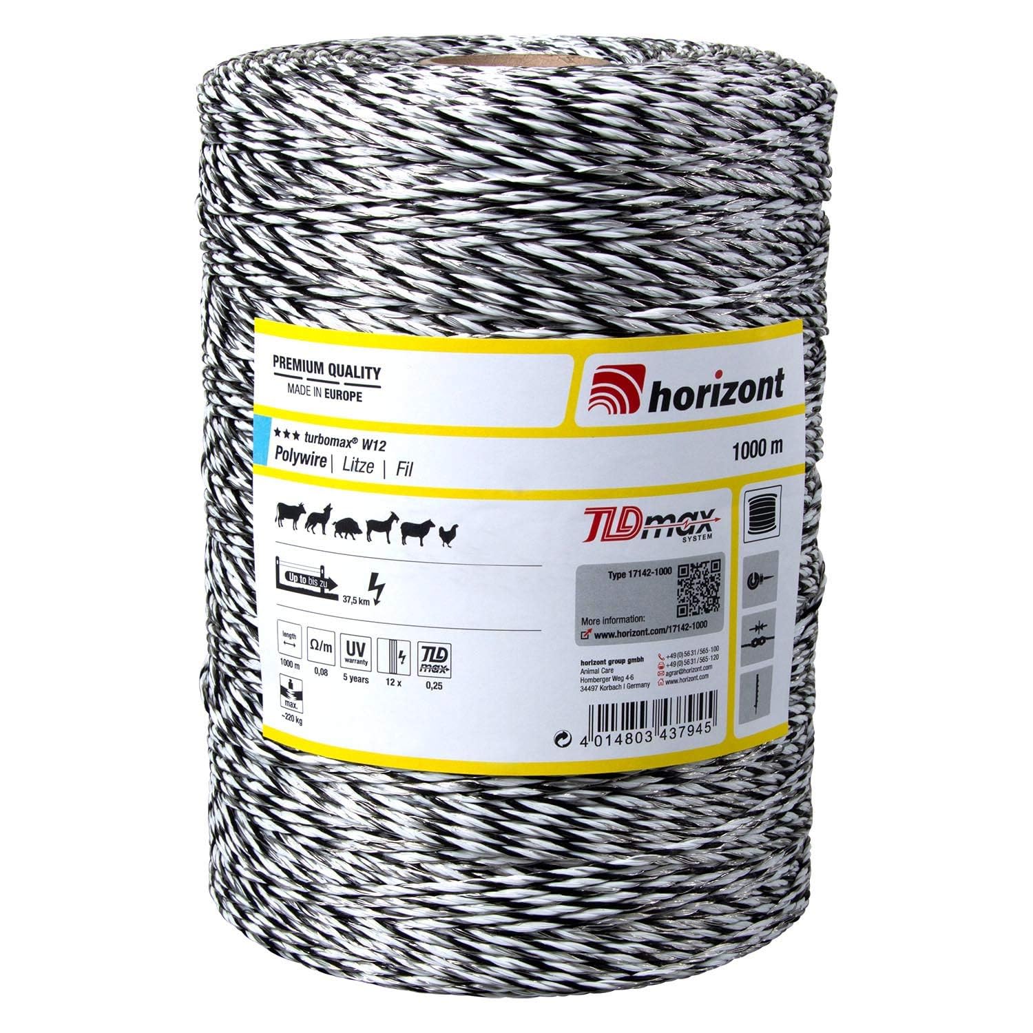 horizont-turbomax-w12-weidezaunlitze-wei-1000m image 1