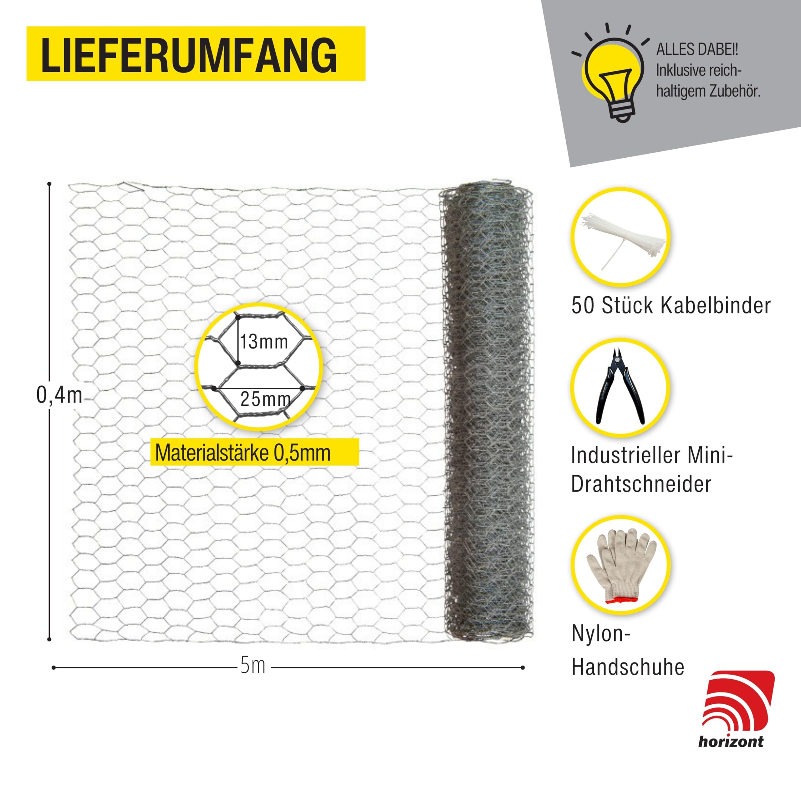horizont-trapper-maschendrahtzaun-5m-40cm-hasendraht-verzinkt image 2