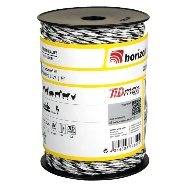 horizont-turbomax-w6-weidezaunlitze-200-m-wei-0-12-ohm-m image 1
