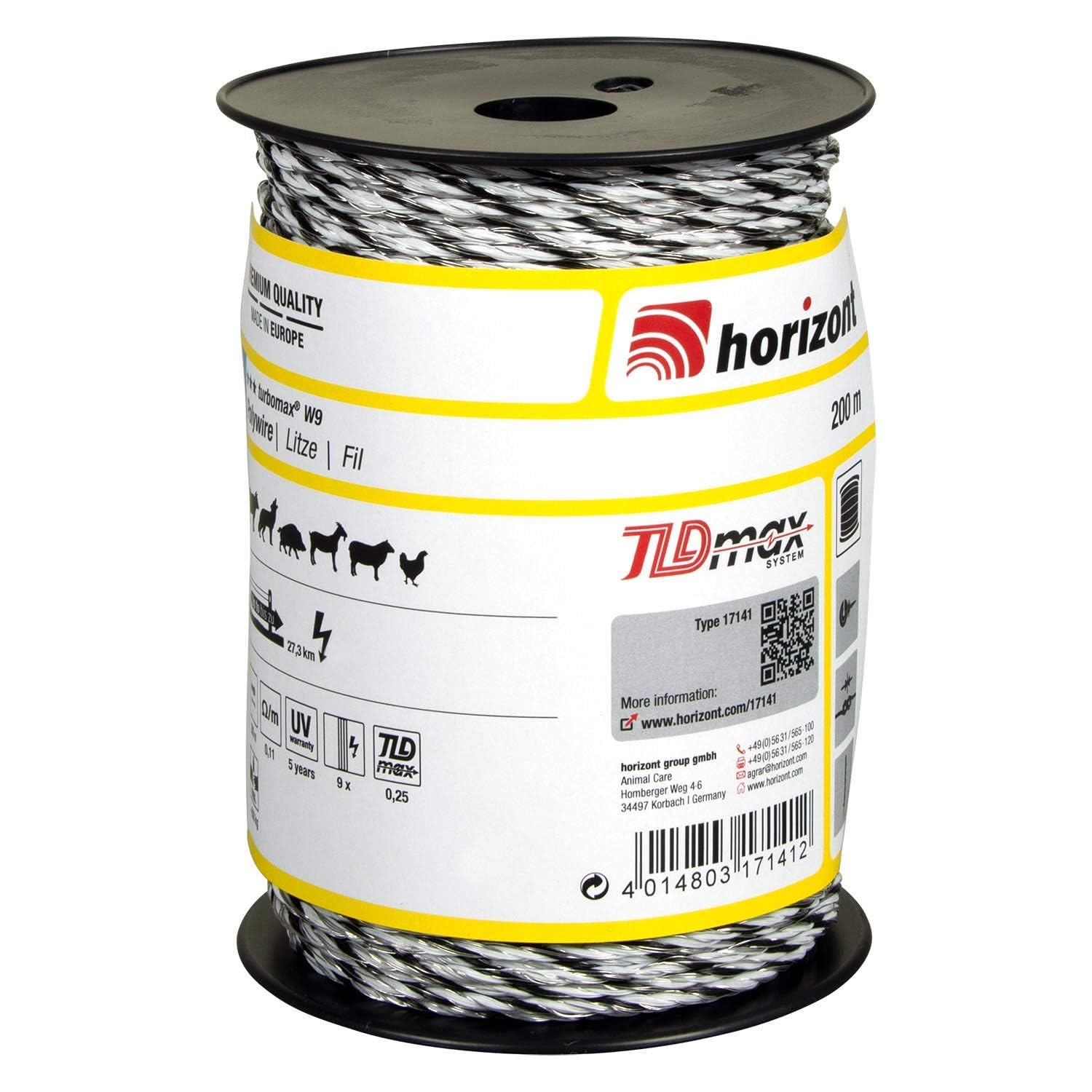horizont-turbomax-w9-weidezaunlitze-wei-200m image 1