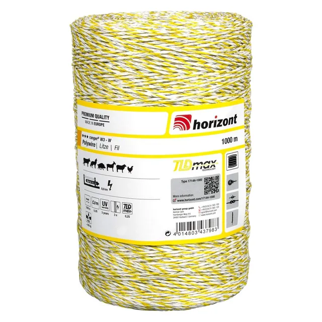 horizont-ranger-w3-o-weidezaunlitze-gelb-1000m image 1