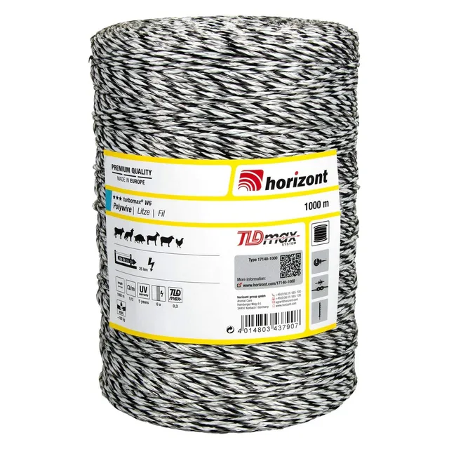 horizont-turbomax-w6-weidezaunlitze-1000m-wei-180kg image 1