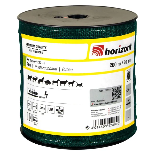 horizont-farmer-t20-g-weidezaunband-200-m-20-mm-gr-n-90-kg image 1