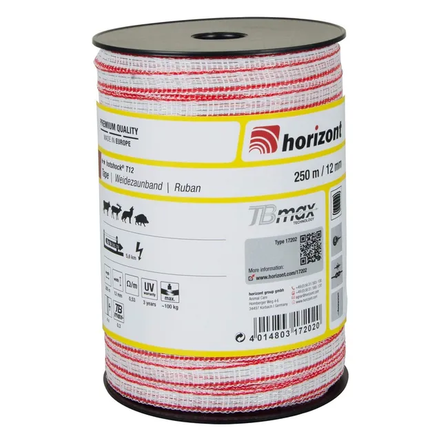 horizont-hotshock-weidezaunband-12-mm-250-m-rot-wei-t12 image 1