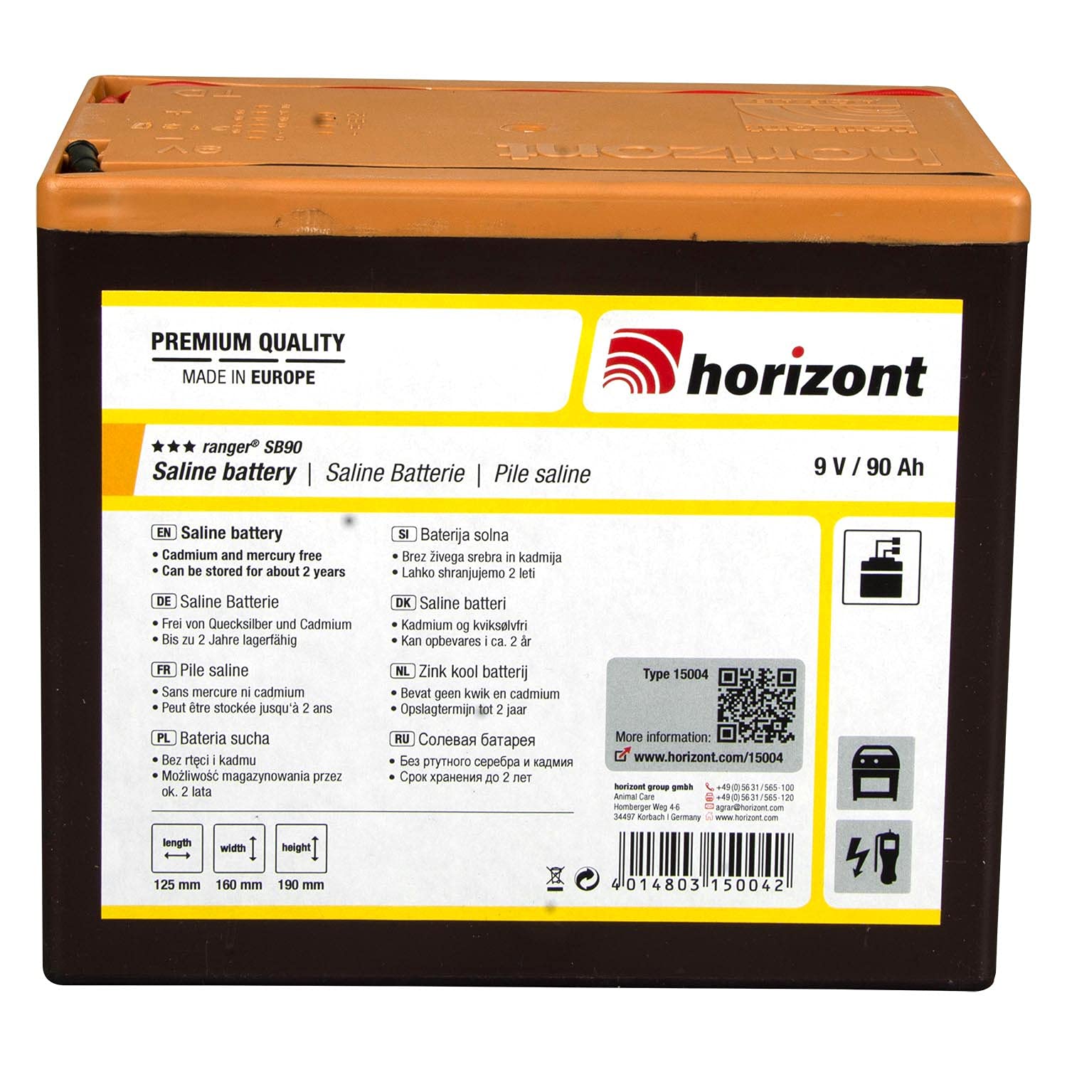 horizont-ranger-sb90-weidezaunbatterie-9v-90ah-zink-kohle image 2