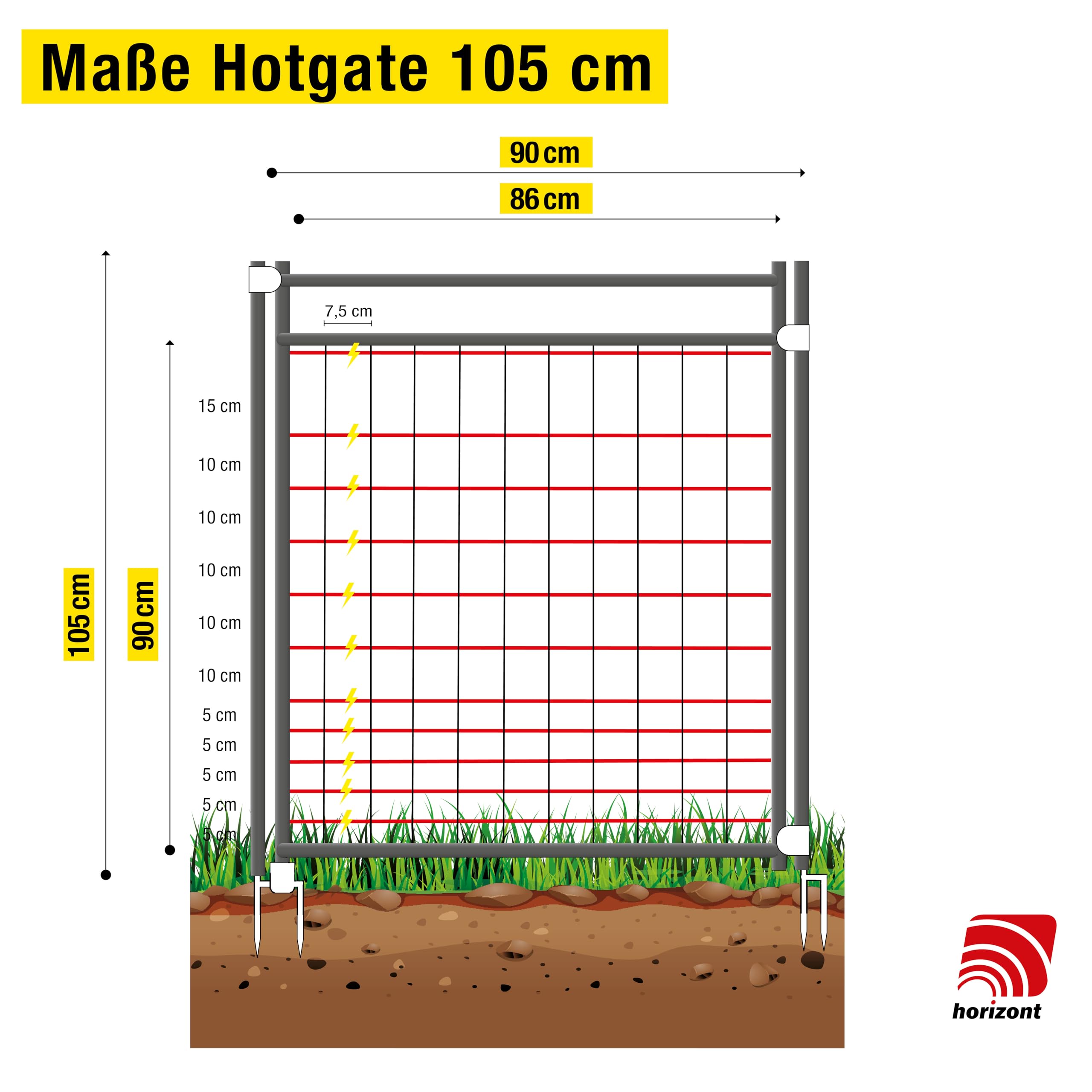 horizont-hotshock-hotgate-weidetor-105-cm-elektrifizierbar image 4