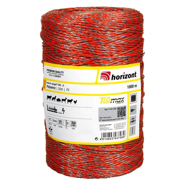horizont-ranger-w3-o-weidezaunlitze-1000-m-orange-160-kg image 1