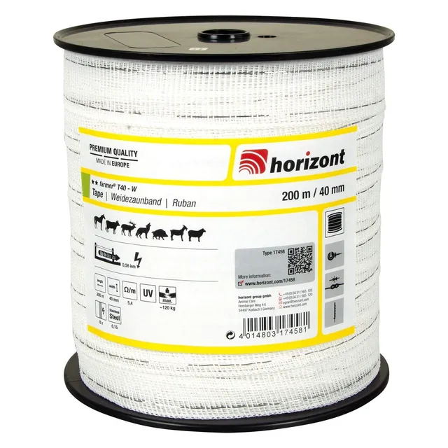 horizont-farmer-t40-w-weidezaunband-40mm-200m-wei image 1