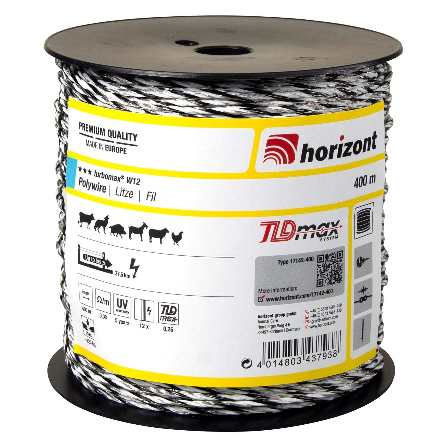 horizont-turbomax-w12-weidezaunlitze-400-m-wei-0-08-ohm-m image 1