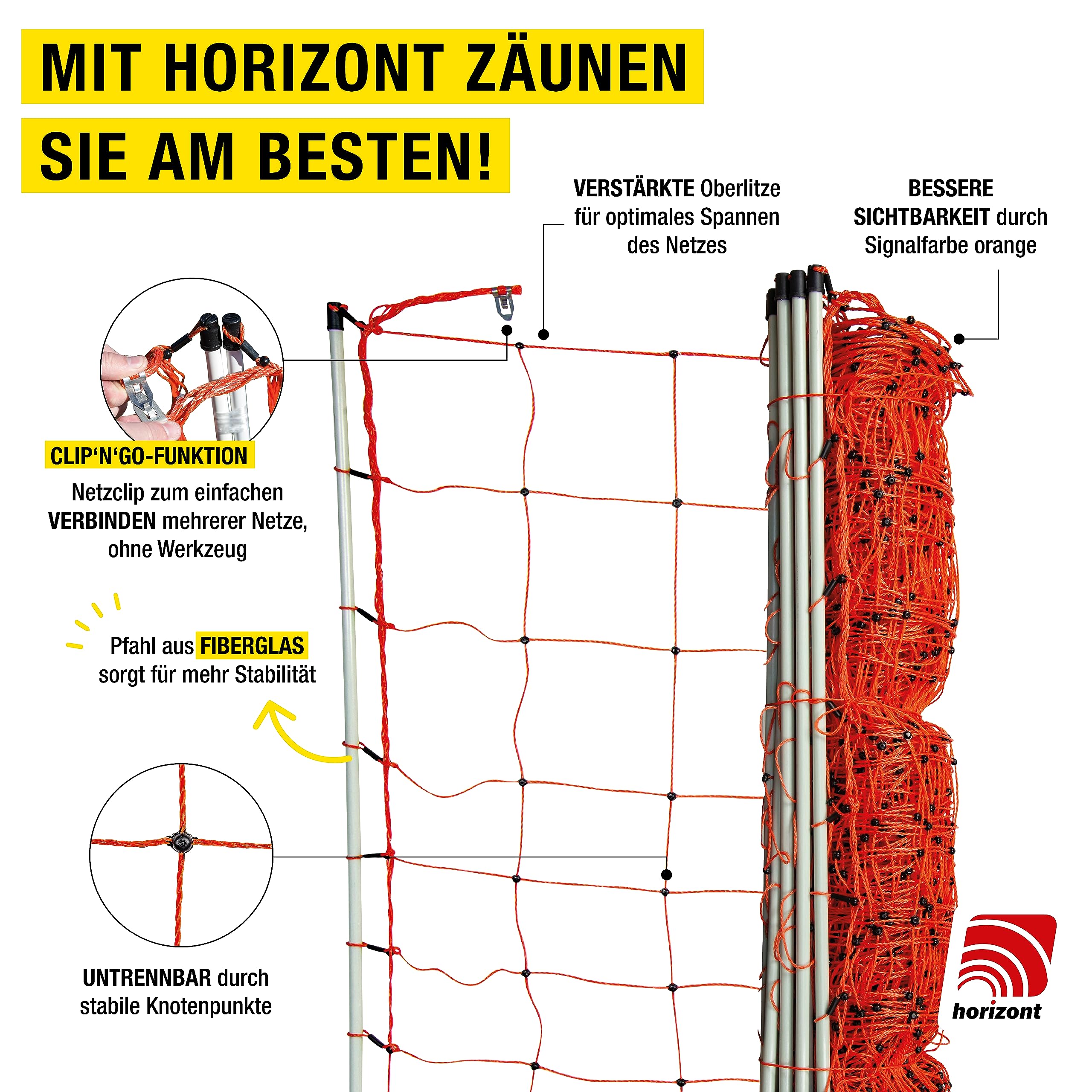 horizont-horinetz-strongline-hundezaun-50-m-90-cm-orange image 3