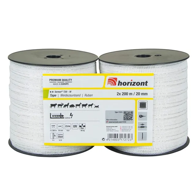 horizont-farmer-t20-w-weidezaunband-200-m-20-mm-doppelpack image 1
