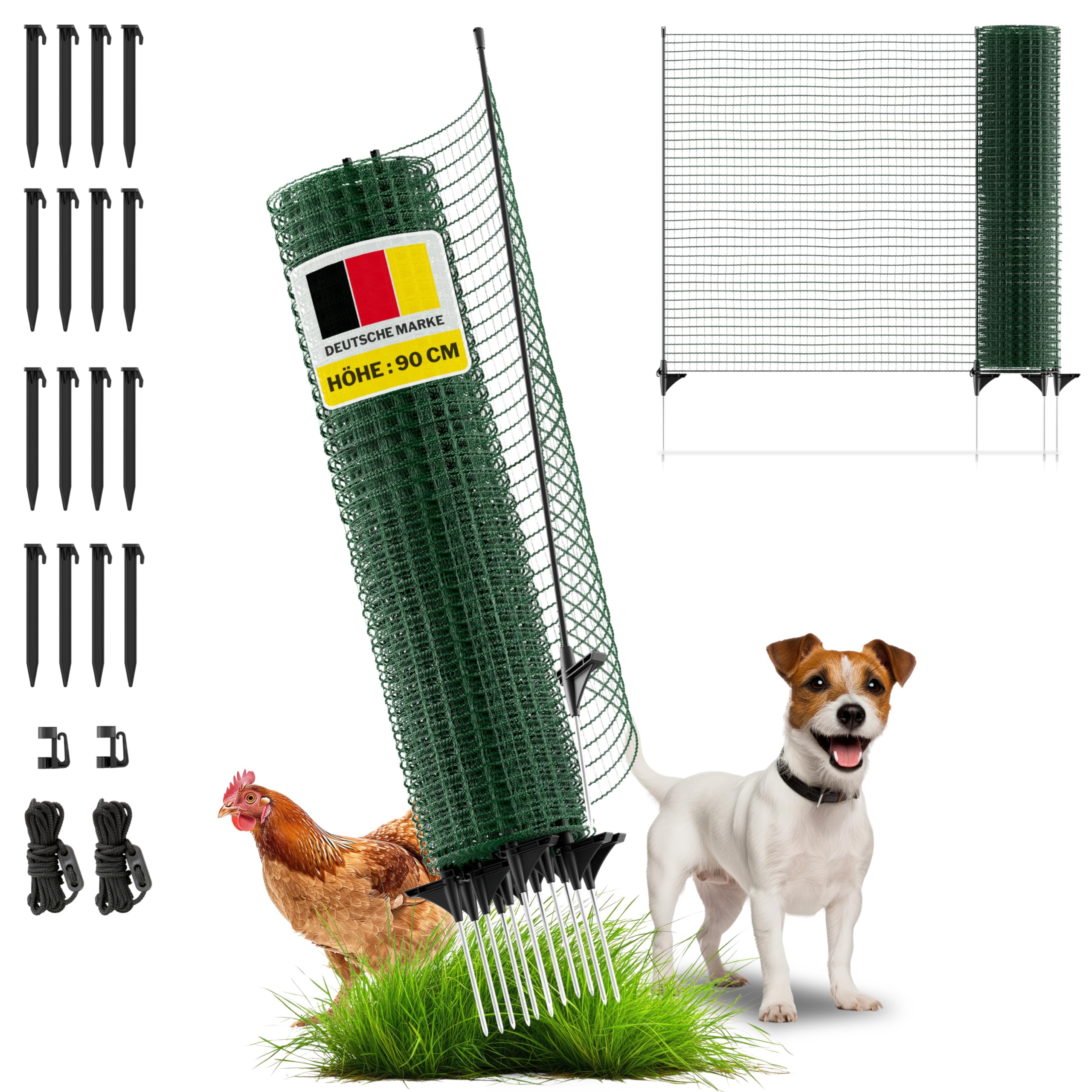 horizont-horinetz-steckzaun-15-m-x-90-cm-mobil-9-pf-hle image 1