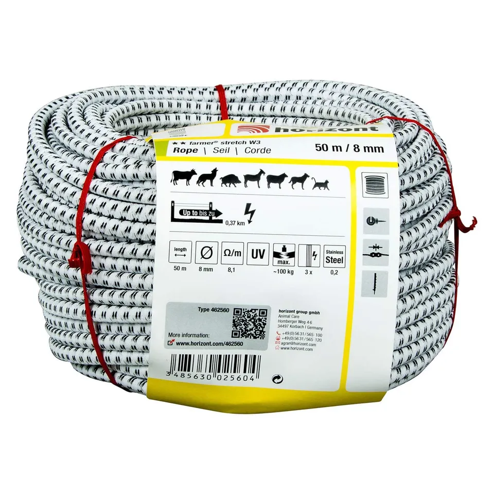horizont-farmer-weidezaunseil-8-mm-50-m-schwarz-wei-w3 image 1