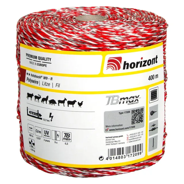 horizont-hotshock-weidezaunlitze-w9-tbm-400-m-9-leiter image 1